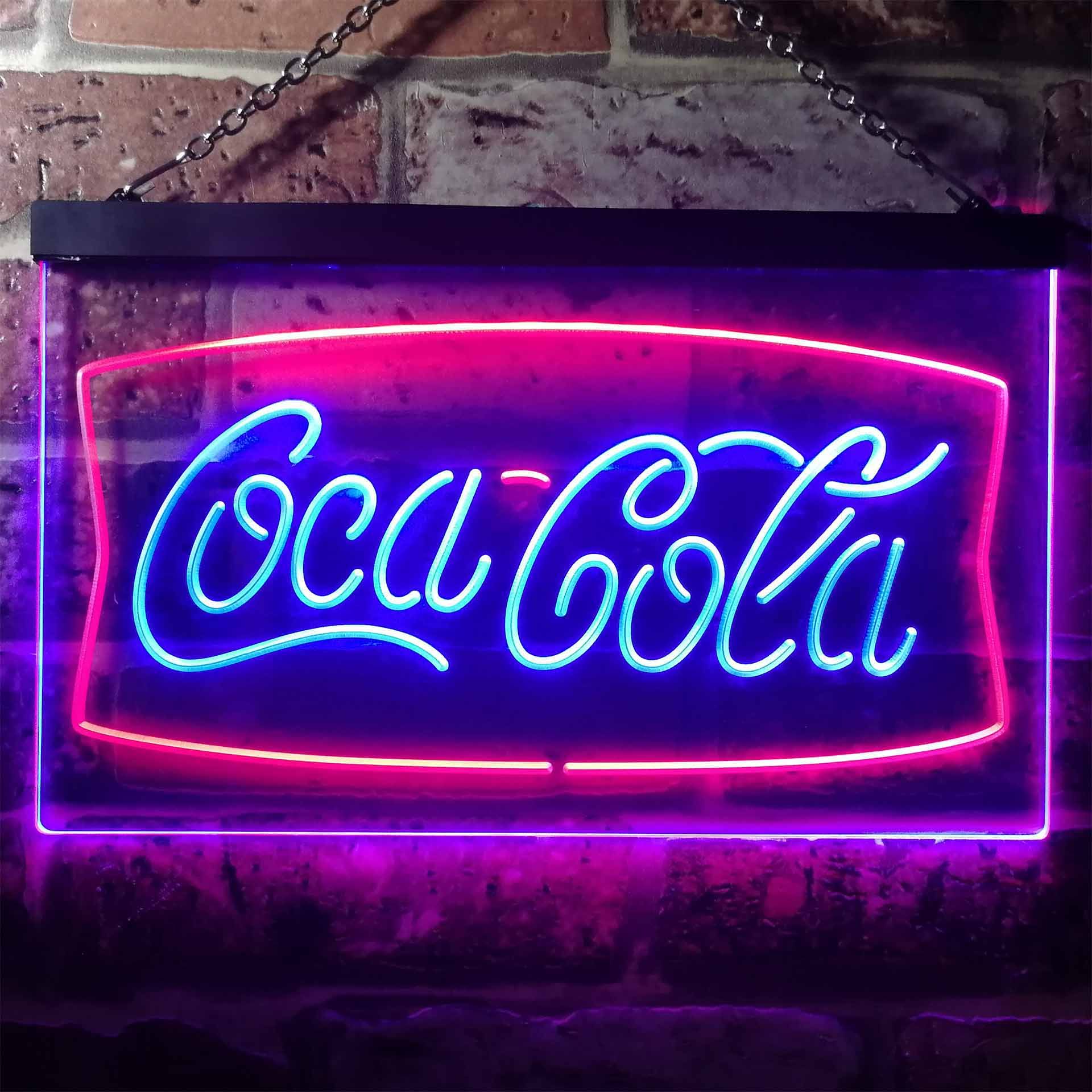 Coca-Cola Banner 2 Dual LED Neon Light Sign